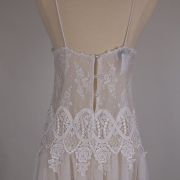 🌺 Vtg Jessica McClintock White Bridal Lace Nightgown Negligee Victorian Dress S - Picture 13 of 15